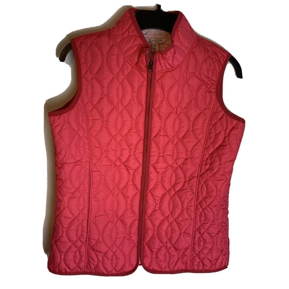 Lands' End‎ Kids  Size XL 16 Pink Quilted Lightweight Sleeveless Vest